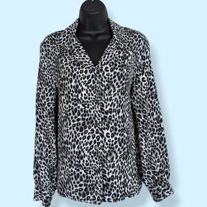 Vintage B&W Cheetah Print Blouse